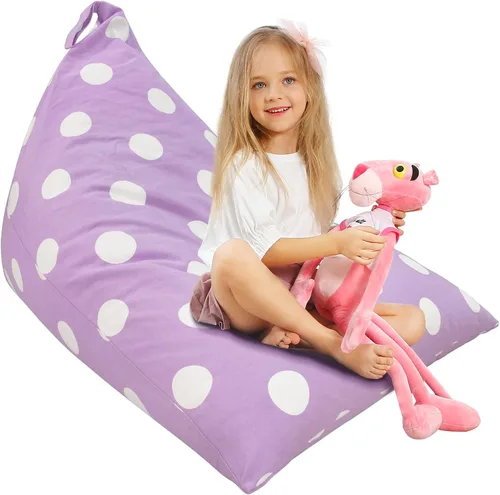 Miniatura 12 de Aubliss Funda para puf de almacenamiento de animales de peluche, 50 x 35 pulgadas, puff de terciopelo extra grande para niños y adultos, con Velvet