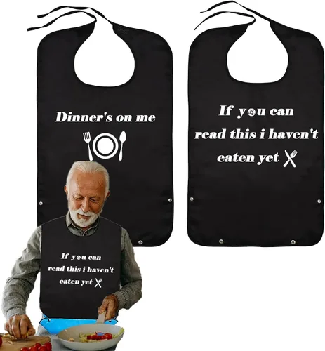 Miniatura 13 de 2 Baberos para Adultos para Hombres, Baberos para Hombres Mayores para Comer, Baberos Lavables y Reutilizables para Adultos