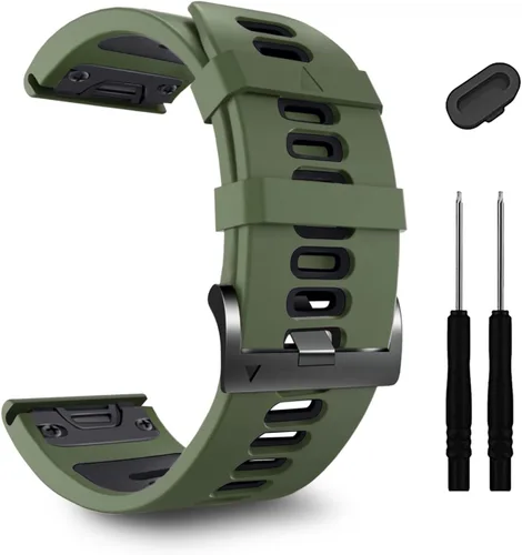 Miniatura 19 de ZPJPPLX 26mm Correas de reloj de fácil ajuste para tactix 8 Fenix 8 51mm 7X Pro 6X 5X, correas deportivas de silicona suave compatibles para Garmin