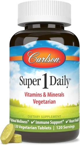 Miniatura 8 de Carlson - Super 1 Diario, Fórmula múltiple vegetariana, multivitamínico, bienestar óptimo, 180 tabletas
