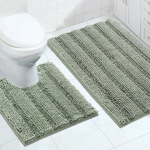 Miniatura 11 de Turquoize Alfombras de Baño de Chenilla Peludas Alfombra de Baño Antideslizante Gruesas Alfombras Peludas para Baño Chenilla Juego de Alfombra