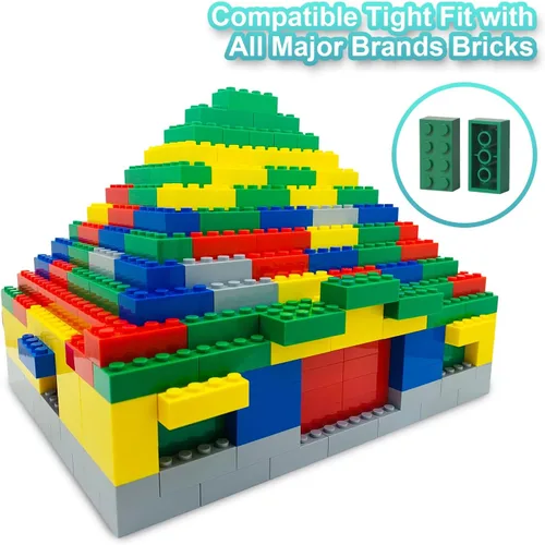 Miniatura 7 de Bloque de construcción multicolor, 121 piezas de 2 x 4, compatible con bloques de construcción clásicos, juguetes creativos de bloques