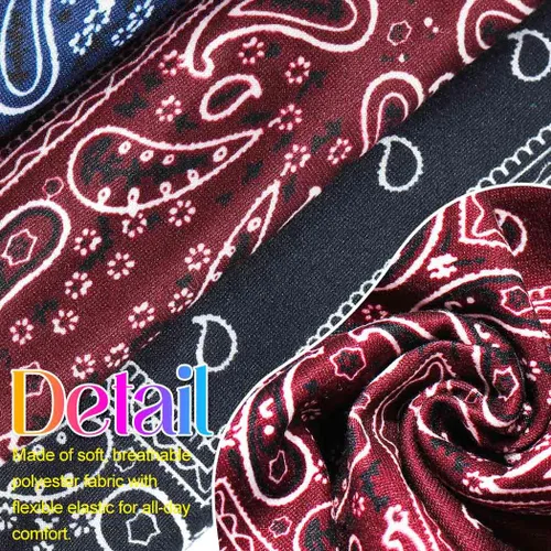 Miniatura 4 de CAKURE Diademas anchas bohemias anudadas para la cabeza, bufanda africana para la cabeza, accesorios para el cabello de motocicleta, para mujeres