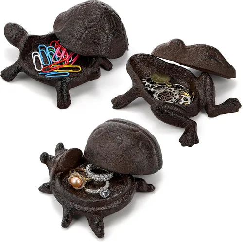 Miniatura 4 de WUWEOT Juego de 3 llaves de hierro fundido para exteriores, soporte para llaves de repuesto para exteriores, ocultador secreto de una llave