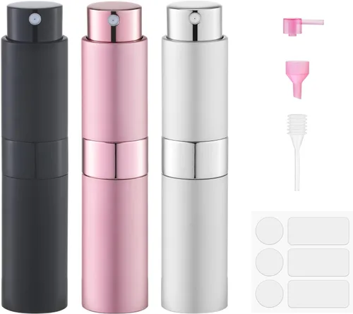 Miniatura 14 de Fusupak Atomizador de Perfume Botella de Viaje Recargable: Vaporizador de Colonia Portátil para Hombres - Mini Spray Vacío para Recarga - 8ml