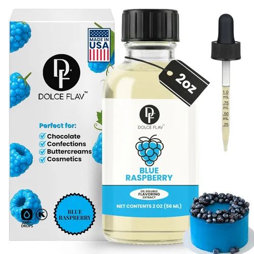 Miniatura 33 de Dolce Flav Extracto de Arándano – 2 Onzas Kosher Soluble en Aceite, Sin Azúcar, Saborizante Concentrado de Arándanos Maduros para Repostería