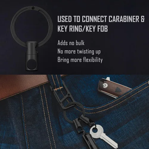 Miniatura 3 de KeyUnity Titanium Swivel Key Ring Keychain Connector