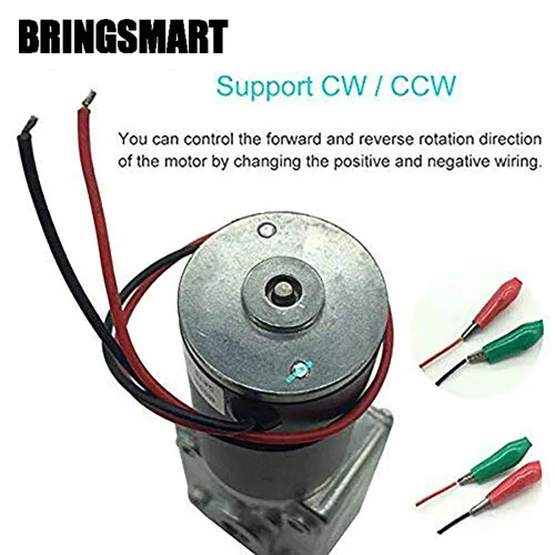 Miniatura 7 de BRINGSMART Motor de engranaje sin fin de CC de 12V 160rpm Motor de autobloqueo de 10kg.cm Motor de engranaje de mini turbina invertida para Robot