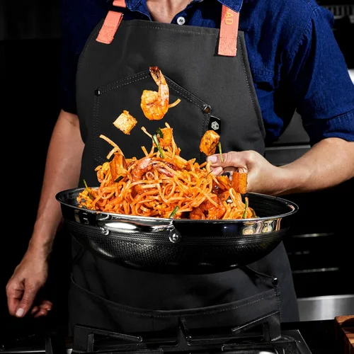 Miniatura 2 de HexClad Hybrid - Juego de utensilios de cocina antiadherentes de 10 piezas, wok de 12", parrilla de 12", ollas de 2, 3 y 8 Qt con tapas, y 2