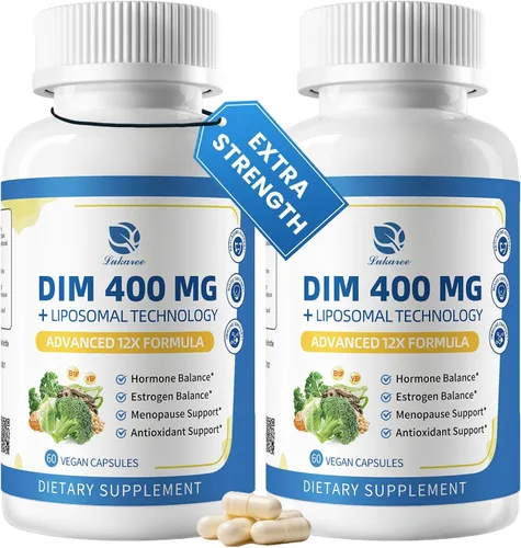 Miniatura 10 de Lukaree DIM Suplemento 400 mg para mujeres – 12 en 1 cápsulas liposomales diminutas – con cohosh negro, isoflavonas de soja y ácido alfa lipoico