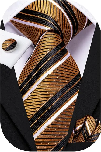 Miniatura 206 de Dubulle Corbata tejida de cachemira para hombre y gemelos de pañuelo para hombre, conjunto de gemelos para boda formal y negocios