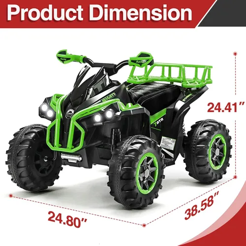 Miniatura 9 de Soar Cuatro ruedas para niños – ATV eléctrico de 4 ruedas para niños de 3 a 6 años, cuatrimoto de 12 V con luces LED, música, velocidad alta/baja