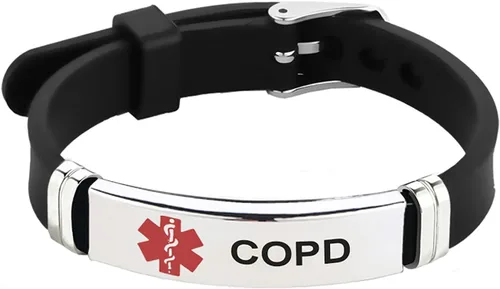 Miniatura 31 de TGLS Pulsera de identificación de alerta médica roja para mujeres y hombres de emergencia de primeros auxilios de alerta sanitaria grabada con láser