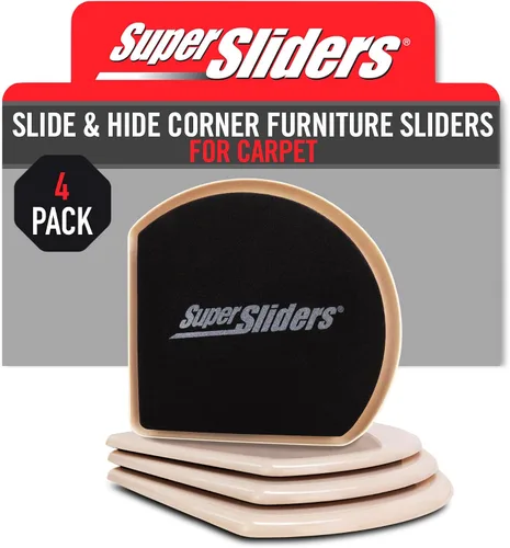 Almohadilla de fieltro y patín oculto reutilizable para muebles, para pisos rígidos (4 piezas) – Superdeslizadores de 5", 4734195N