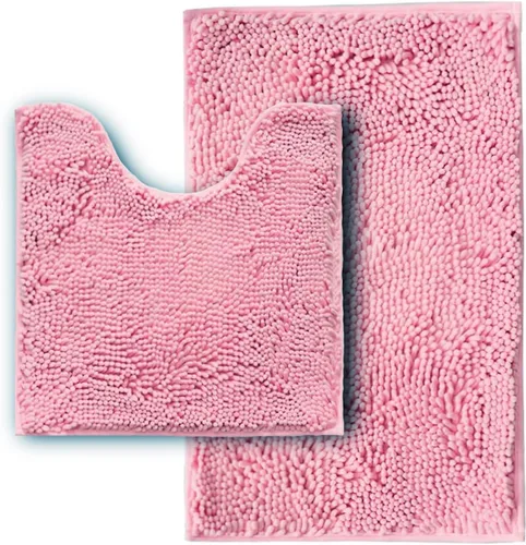 Miniatura 34 de Juego de alfombras de baño de 2 piezas, súper absorbente suave, gruesa, lavable en lavadora, alfombra de baño de chenilla antideslizante, alfombra