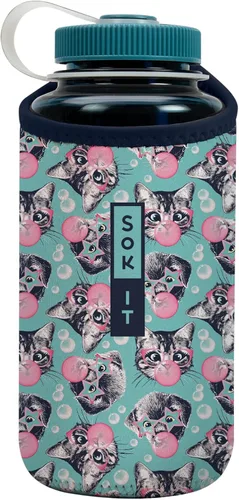 Miniatura 143 de Sok It BotlSok Funda para botella de agua con cubierta de neopreno aislante (Floral abstracto, se ajusta a CamelBak o Nalgene de 12 onzas)