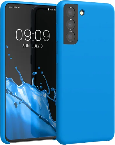 Miniatura 207 de kwmobile Funda compatible con Samsung Galaxy S22 - Funda de silicona TPU con acabado suave - Blue Reef