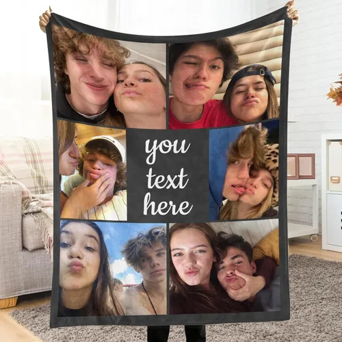 Manta personalizada con foto, manta de felpa con foto personalizada, manta de texto personalizada para novia, novio, esposa, esposo, regalos para