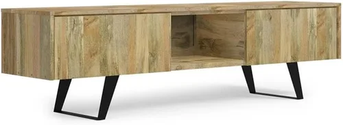 Miniatura 18 de SIMPLIHOME Lowry Soporte de TV – Consola de madera maciza de mango de 72 pulgadas de ancho en roble, moderno centro de entretenimiento industrial