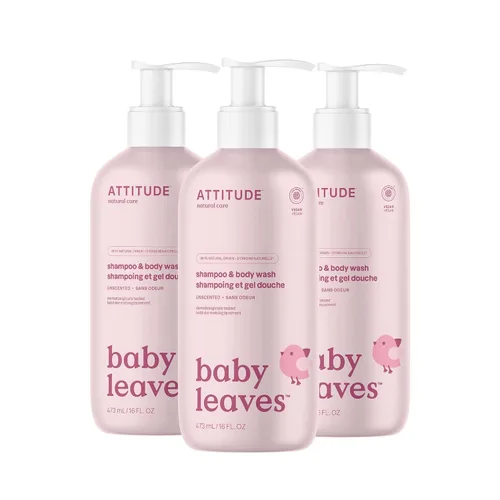 Miniatura 11 de ATTITUDE Baby - Champú y gel de baño 2 en 1, verificado por EWG, dermatológicamente probado, vegano, aroma Goodnight, 8 onzas líquidas