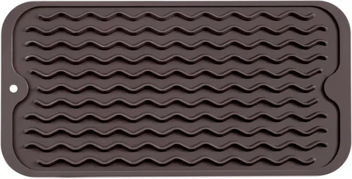 Miniatura 119 de MicoYang Alfombrilla de silicona para secado de platos para múltiples usos, fácil de limpiar, ecológica, resistente al calor, alfombrilla