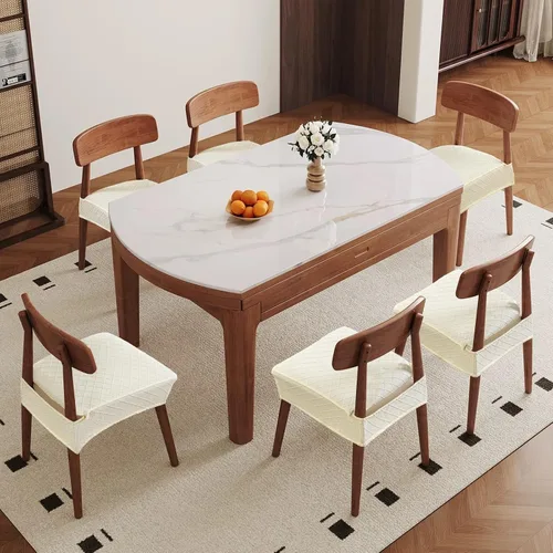 Miniatura 2 de Genina Juego de 2 fundas impermeables para sillas de comedor, fundas elásticas de jacquard extraíbles y lavables, sin fundas traseras, color beige