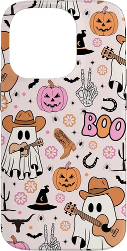 Miniatura 17 de Spooky Ghost Cowboy Cute Halloween Boo Western Retro Pastel Case for iPhone 17