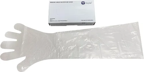 Miniatura 2 de 100 guantes de plástico desechables largos para limpieza, guantes de plástico duraderos hasta el codo, guantes protectores de manga larga
