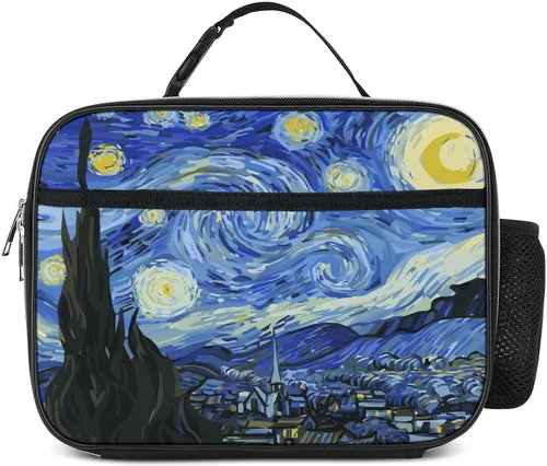 Miniatura 9 de Bolsa de almuerzo de mármol azul aislada reutilizable para niños y niñas, bolsa térmica térmica para hombres, mujeres, escuela, trabajo, picnic