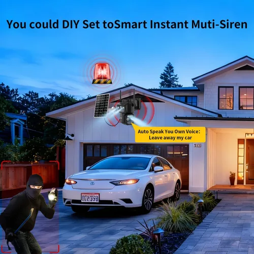 Miniatura 7 de LETSCEE Cámaras de seguridad inalámbricas para exteriores alimentadas por energía solar para seguridad del hogar, cámara exterior de visión de 360°
