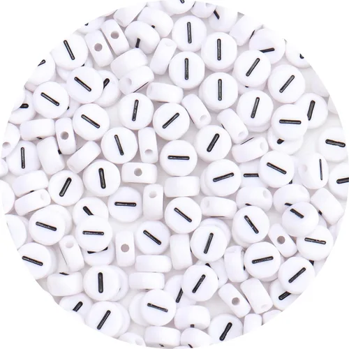 Miniatura 28 de 100 cuentas de letras – Cuentas redondas blancas del alfabeto acrílico de 0.16 x 0.27 pulgadas para hacer joyas, pulseras, collares y llaveros
