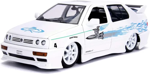 Jada Toys Fast & Furious 1:24 Jesse's Volkswagen Jetta - Coche fundido a presión, juguetes para niños y adultos, color blanco (99591W)