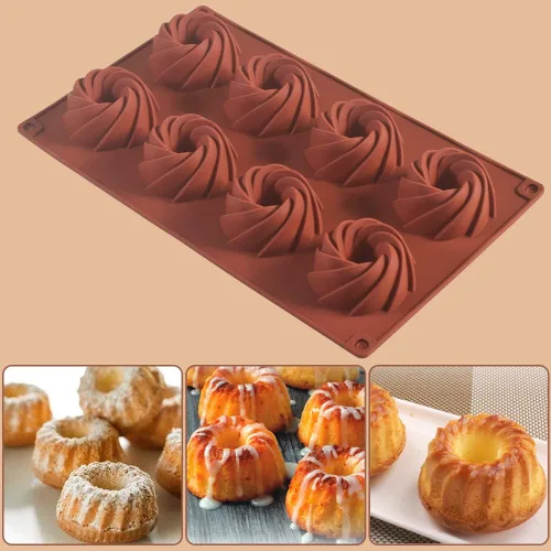 Miniatura 6 de ionEgg Molde de vórtice de silicona para hacer chocolate, dulces, pudín, galletas, paquete de 3