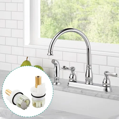 Miniatura 8 de RP25513 Kit de reemplazo de vástago de llave para kit de reparación de llave de dos manijas con Cartucho RP24096 Asientos RP4993 Muelles RP24097