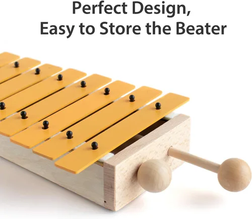 Miniatura 2 de MUSICUBE Xilófono profesional tipo glockenspiel para niños y adultos de 25 notas, bien afinado, instrumento de percusión Orff para bebés y niños