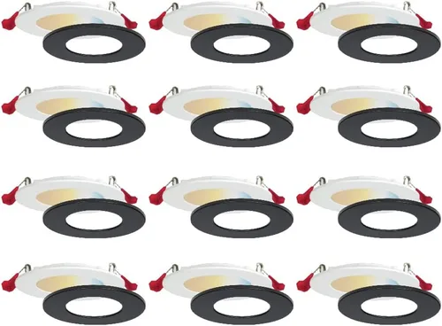 Miniatura 7 de Nadair Paquete de 6 luces LED empotrables ultra delgadas de 4 pulgadas, 9 W, 750 lúmenes, 5 CCT seleccionables en color (27K/ 3K / 35K / 4K / 5K)