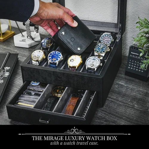Miniatura 3 de Organizador de caja de reloj con estuche de viaje y almacenamiento formal de accesorios
