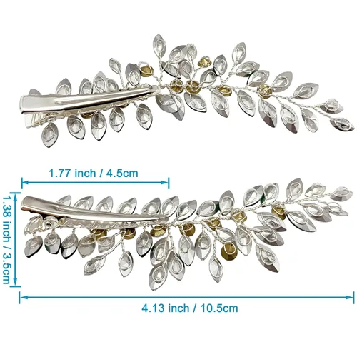 Miniatura 5 de Peines de clip para el cabello de boda, 2 piezas de diamantes de imitación de color rojo, blanco y verde, accesorios para mujeres y niñas, fiesta