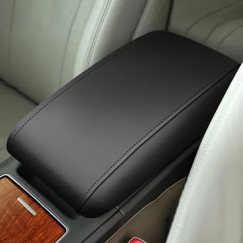 Miniatura 42 de AOMSAZTO Fundas para consola para 2008-2014 Toyota Highlander Fundas para reposabrazos para Toyota Highlander Negro con costuras negras