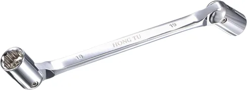 uxcell Llave de cabeza flexible de 12 puntos, extremo de caja giratoria doble métrica de 0.709 in x 0.748 in, rotación CR-V de 180 grados para