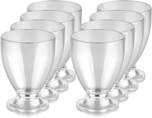 Miniatura 3 de Vaso de plástico irrompible para beber de plástico de policarbonato, ideal para vino y licor, juego de 8