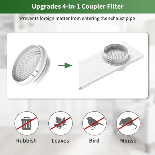 Miniatura 6 de Kit de ventilación portátil para puerta corredera de aire acondicionado con filtro de acoplador 4 en 1, ventilación de CA de puerta corredera