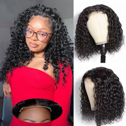 Miniatura 15 de Peluca de encaje frontal sin pegamento Fronbanis, peluca de cabello humano sin pegamento, pelucas de cabello humano pre-depiladas y pre-cortadas