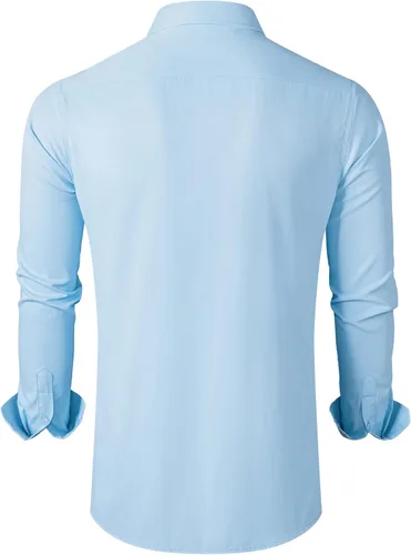 Miniatura 2 de MUSE FATH Camisa de vestir para hombre, casual, de ajuste regular, manga larga