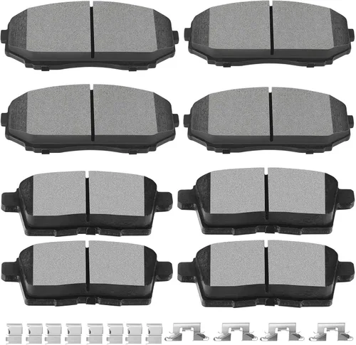 Miniatura 15 de SCITOO - Juego de 8 pastillas de freno de cerámica, para Infiniti EX35, EX37, FX35, FX37, FX45, G25, G35, G37, M35h, M37, M37, M56, Q40, Q70L, QX50