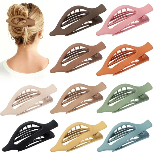 Miniatura 14 de Sisiaipu 10 pinzas planas para el cabello para mujer, pinzas de concordia francesa para cabello grueso y fino, pasadores con pico de pato