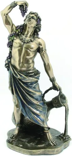 Pacific Giftware Dionisio (Bucchus) Estatua griega romana del dios del vino Estatua fundida de bronce real en polvo, 11 pulgadas