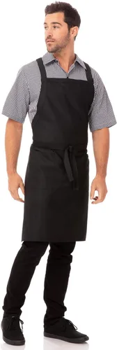 Miniatura 2 de Chef Works Delantal con pechera con espalda cruzada unisex personalizado Negro