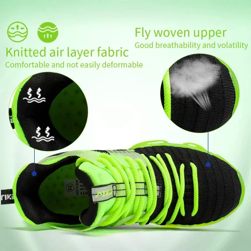Miniatura 2 de JMFCHI - Zapatos de baloncesto para niños, de alta calidad, deportivos, duraderos, con cordones, antideslizantes, para correr, seguros para niños