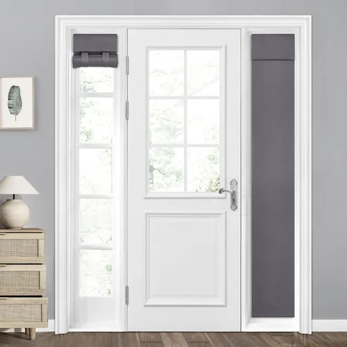 Miniatura 89 de HOMEIDEAS Cortinas 100% Opacas para Luces Laterales de Puerta Principal, Cubierta de Ventana de Puerta de Aula, Persianas de Privacidad